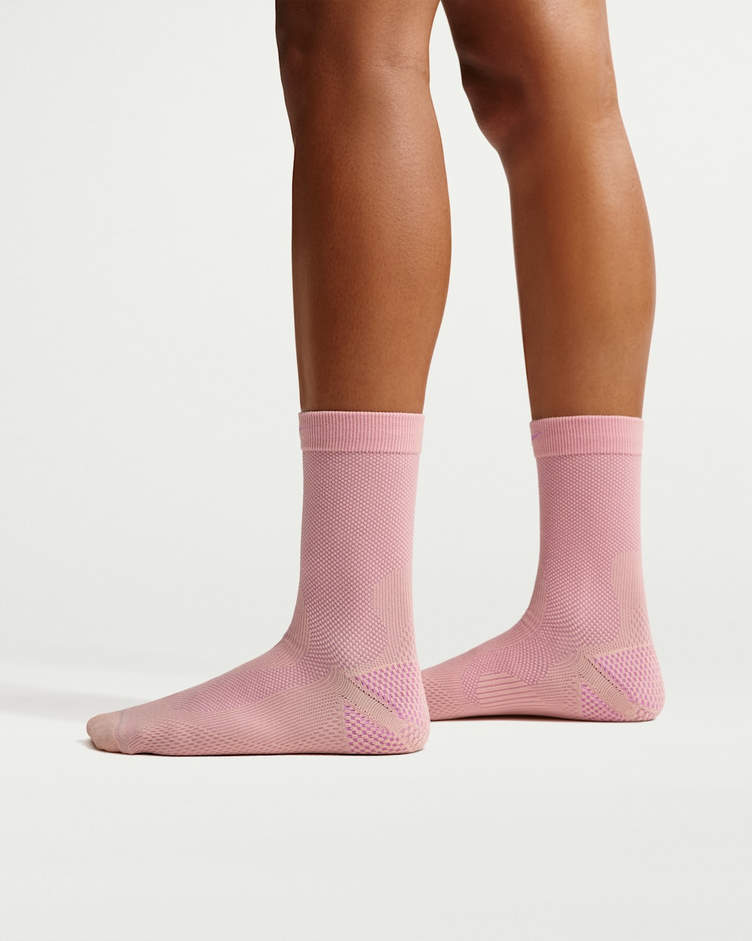 Nike Run Lightweight Running Crew Socks (1 Pair) - Arctic Orange/Light Magenta/Pure Platinum/Light Magenta