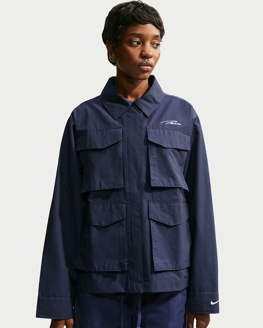 Paris Saint-Germain Everything Wovens (bortedrakt) Nike Sportswear cargofotballjakke til dame - College Navy/Sail