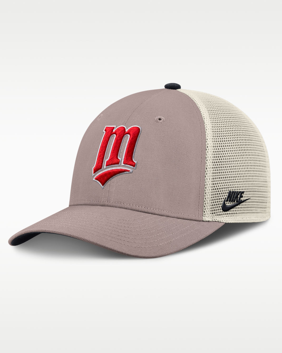 Gorra de rejilla Nike de la MLB ajustable para hombre Minnesota Twins Cooperstown Rise - Caqui