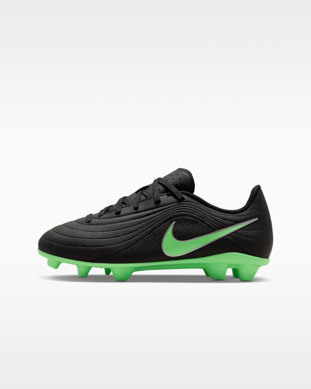 Nike Jr. Tiempo Maestro Club Big Kids' Multi-Ground Low-Top Football Boots - Black/Black/Illusion Green