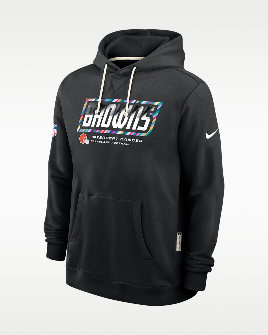 Sudadera con gorro sin cierre Nike Dri-FIT de la NFL para hombre Cleveland Browns Crucial Catch Sideline Standard Issue - Negro