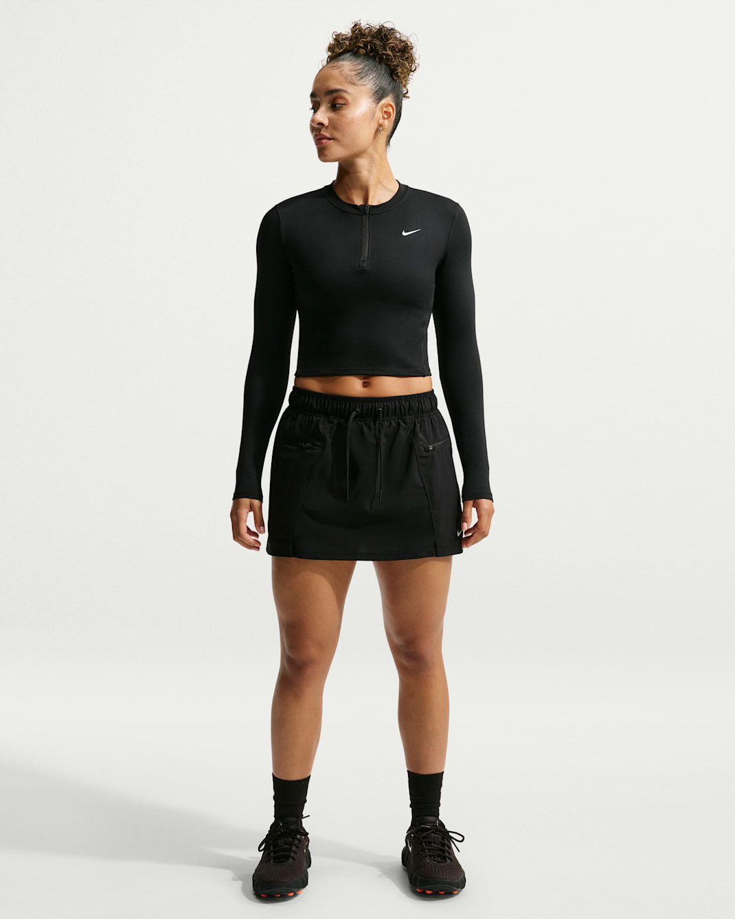 Nike One Women's Dri-FIT 2-in-1 Woven Skort - Black/White