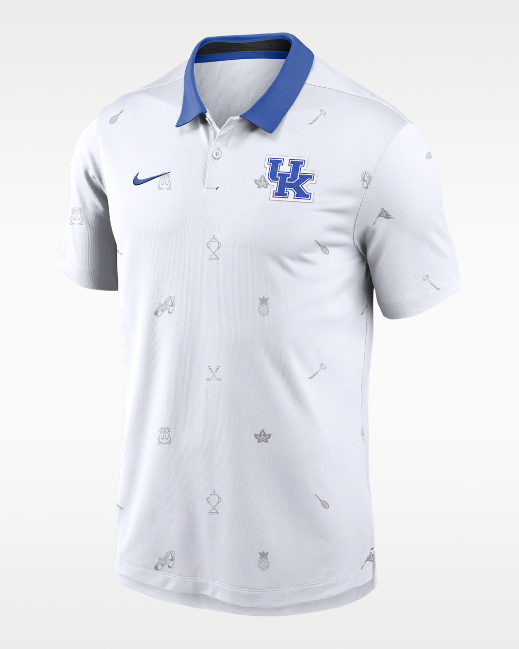 Kentucky Vapor Pattern Men's Nike Dri-FIT College Polo - White