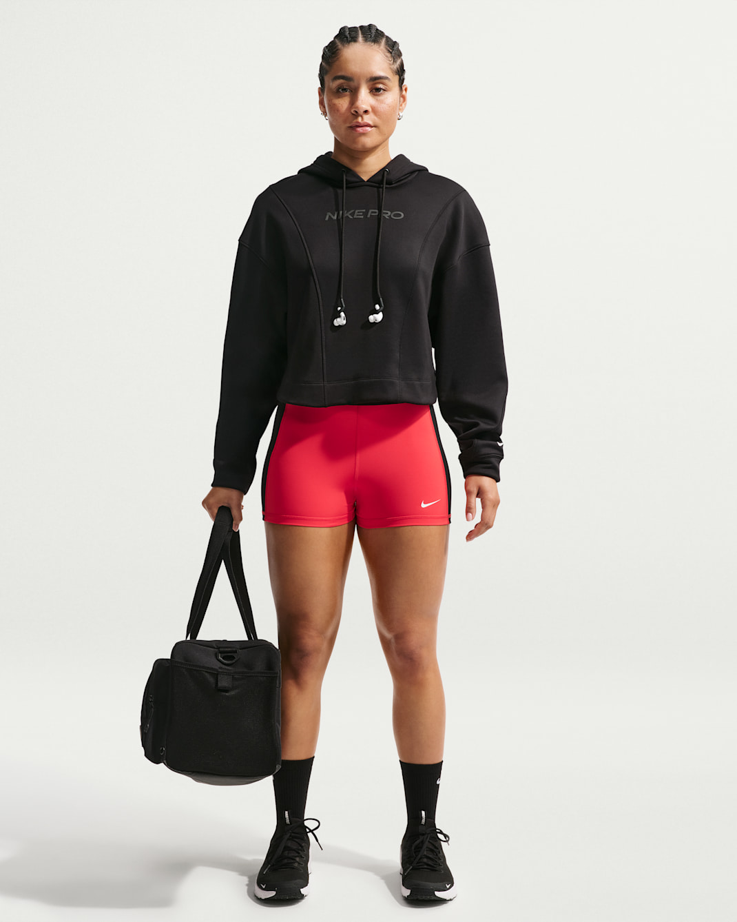 Nike Pro Sculpt Women's Dri-FIT High-Waisted 5" Biker Shorts - Light Crimson/Black/White