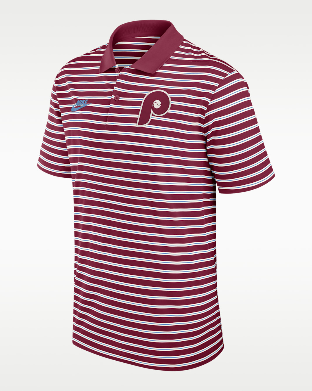 Philadelphia Phillies Cooperstown Striped Victory Men's Nike Dri-FIT MLB Polo - Maroon/Cream