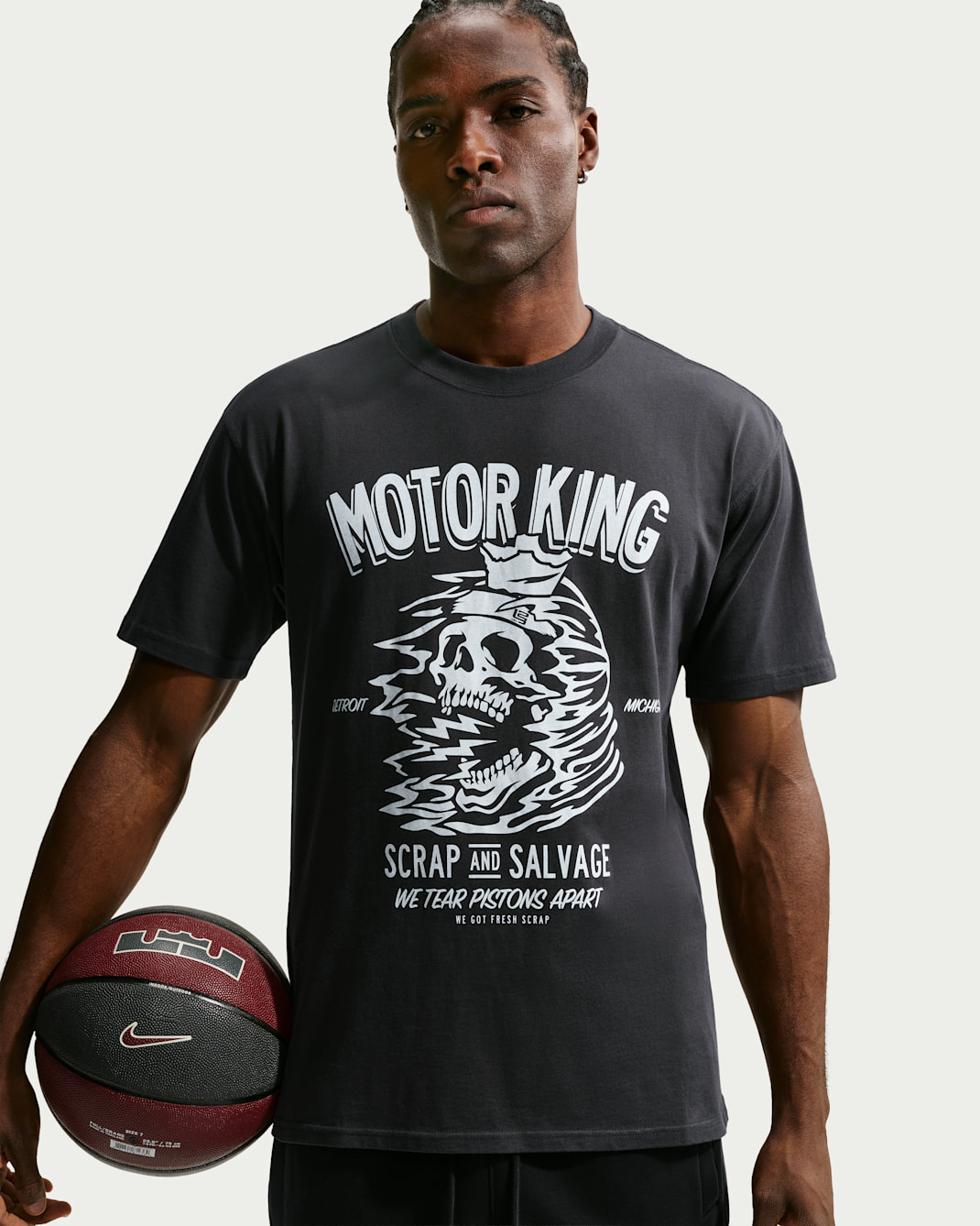 LeBron 'Motor King' Nike Men's Basketball T-Shirt - Off-Noir