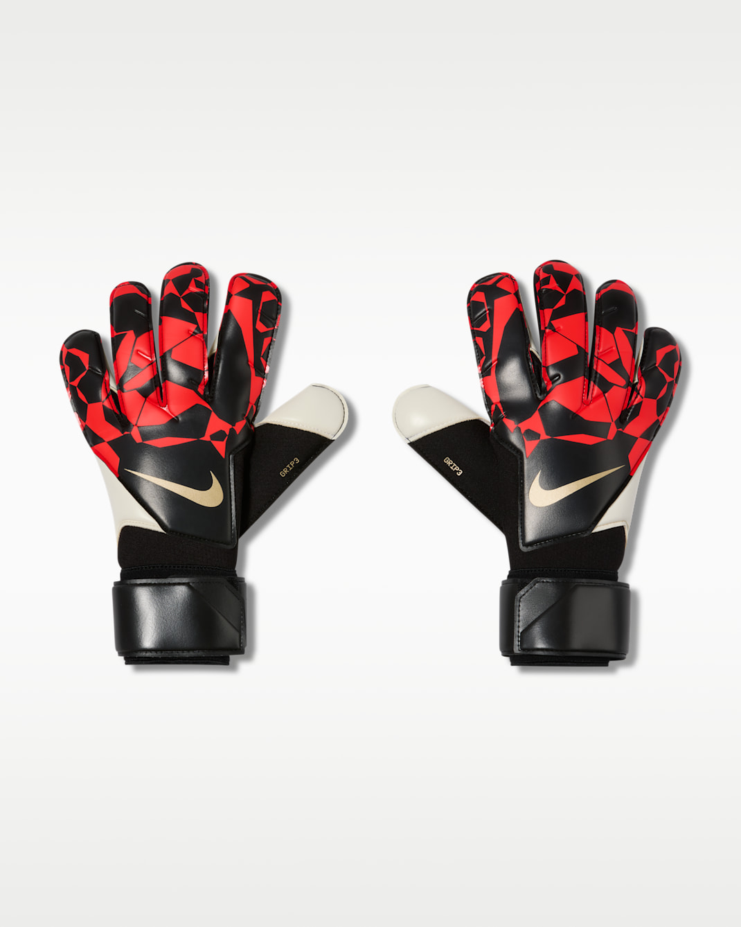 Nike Grip3 Goalkeeper Football Gloves - Black/Bright Crimson/Blur