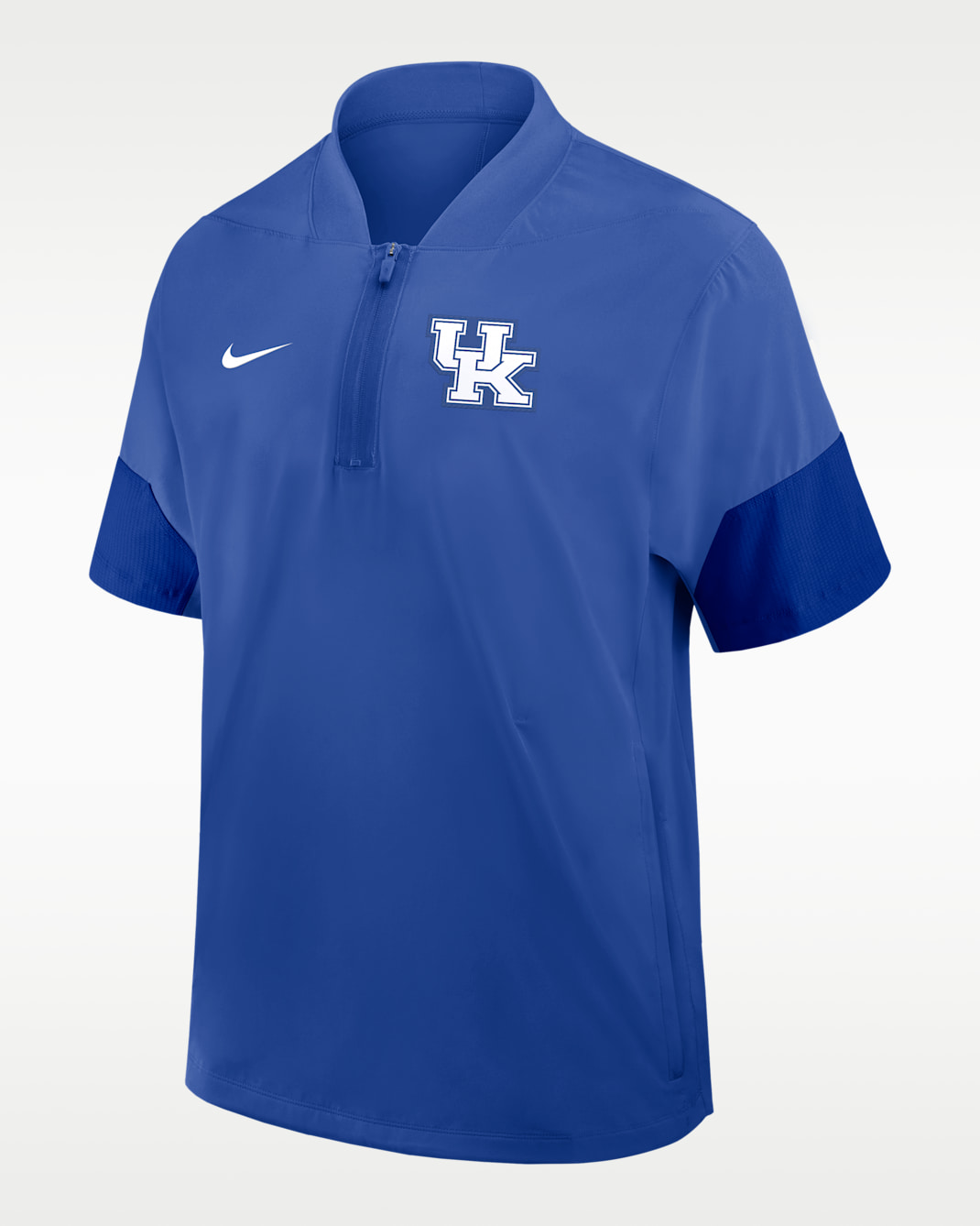 Kentucky Sideline Coach Men's Nike College 1/2-Zip Short-Sleeve Hooded Jacket - Game Royal