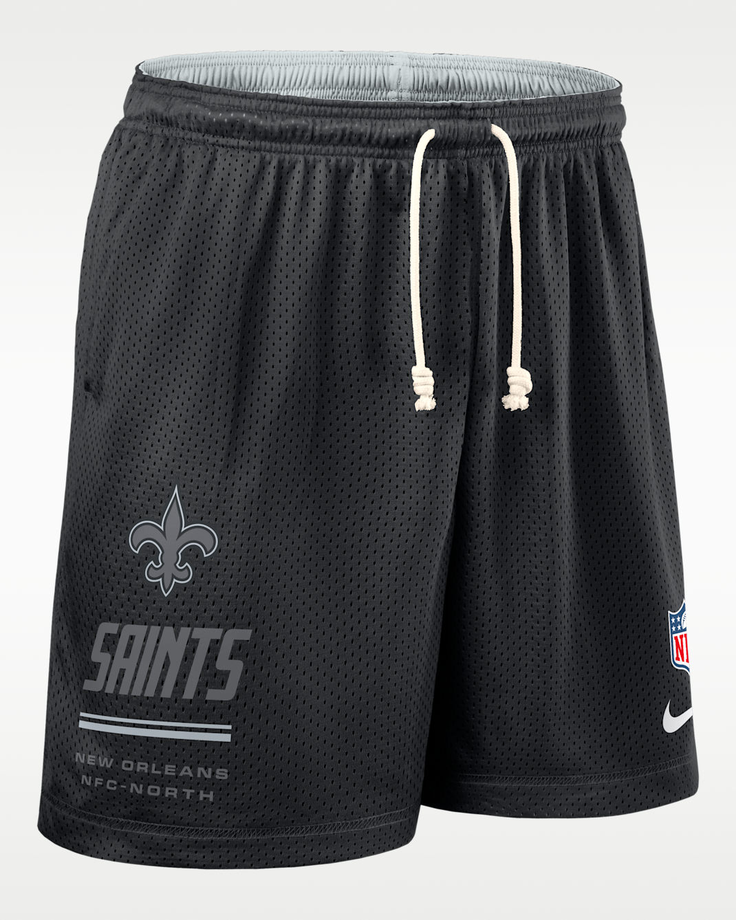 New Orleans Saints Sideline Reversible Men's Nike Dri-FIT NFL Shorts - Black/Pure Platinum