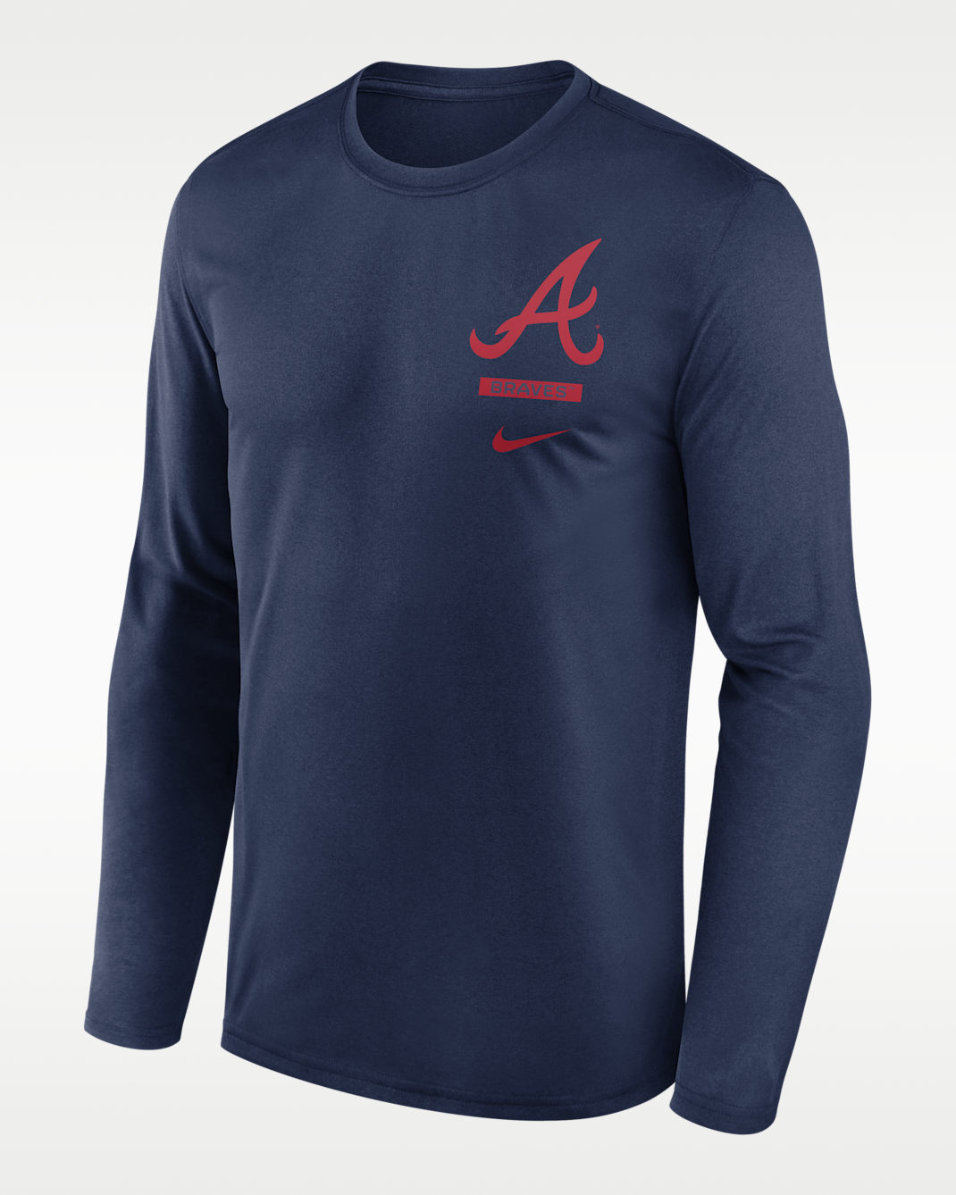 Atlanta Braves 2-Hit Legend Men's Nike Dri-FIT MLB Long-Sleeve T-Shirt - Navy