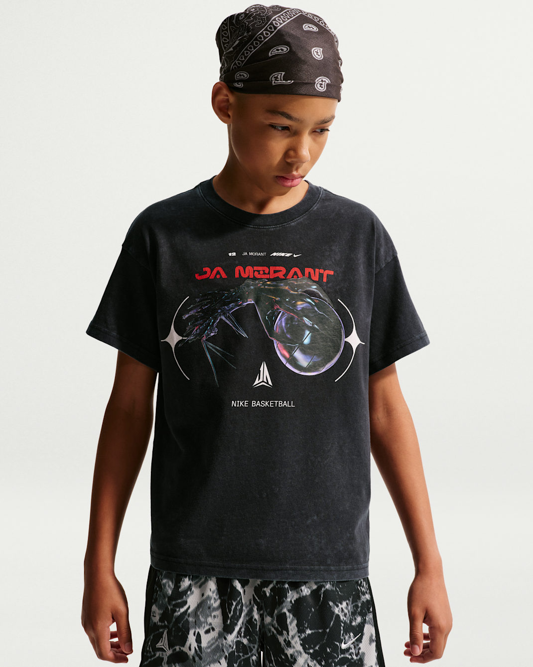 Playera para niños talla grande Ja Morant - Negro