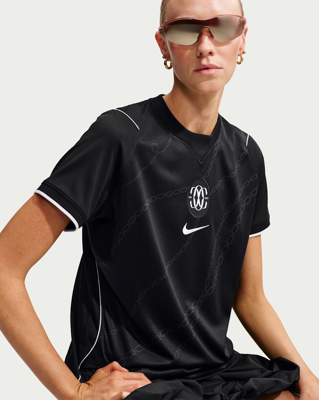 Como Women Nike Dri-Fit Football Shirt Stadium Away - Black/White/White