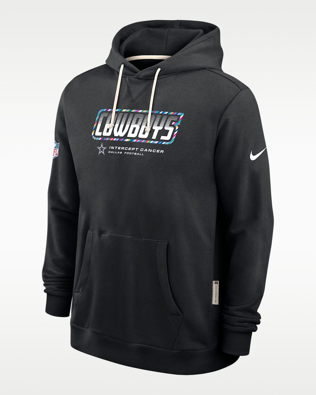 Dallas Cowboys Crucial Catch Sideline Standard Issue Men's Nike Dri-FIT NFL Pullover Hoodie - Black