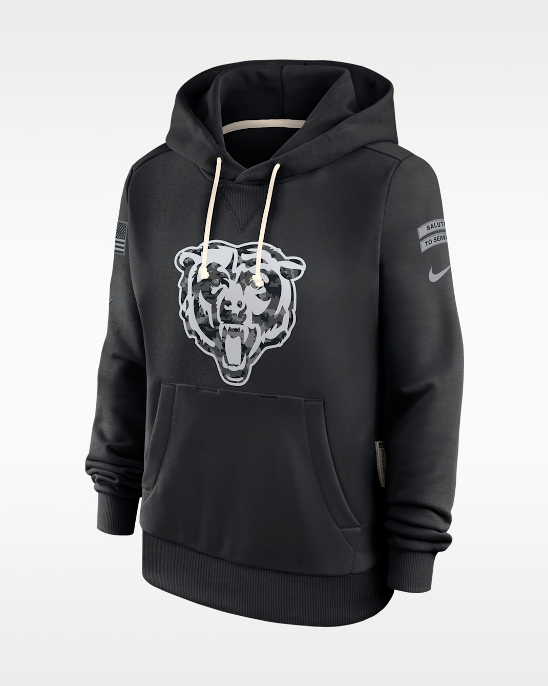 Chicago Bears Salute to Service Sideline Women's Nike Dri-FIT NFL Pullover Hoodie - Black