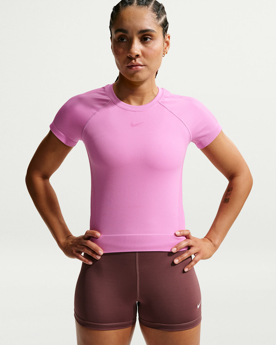 Playera Dri-FIT para mujer Nike Pro Seamless - Magenta claro