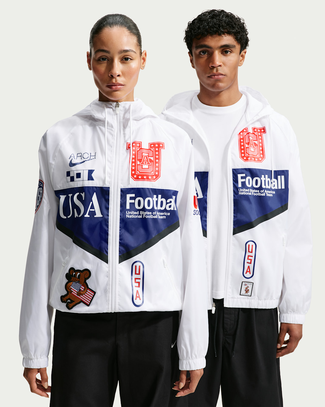 USA x V.A.A. Men's Anthem Jacket - White/Deep Royal Blue/Challenge Red/Deep Royal Blue