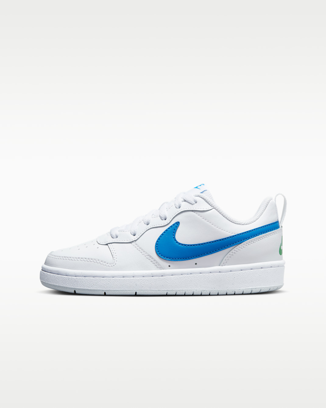 Nike Court Borough Low 2 Big Kids' Shoes - White/Pure Platinum/Stadium Green/Photo Blue