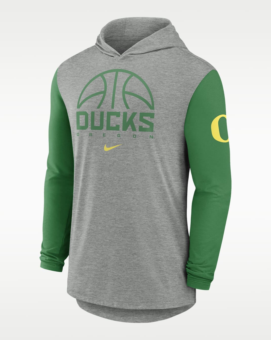Oregon Basketball Men's Nike Dri-FIT College Long-Sleeve Hooded T-Shirt - Grey