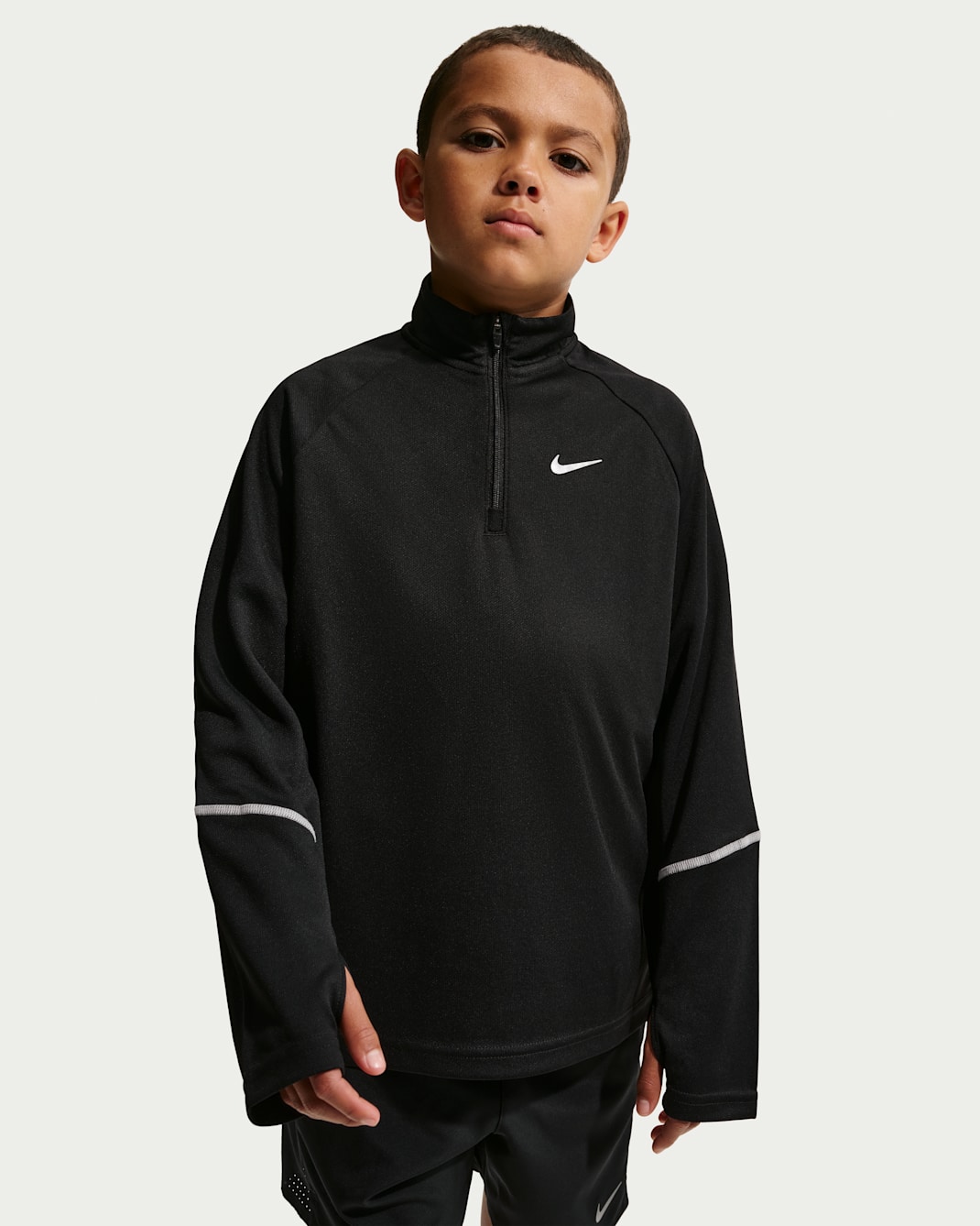 Nike Miler Dri-FIT top met halflange rits voor kids - Zwart
