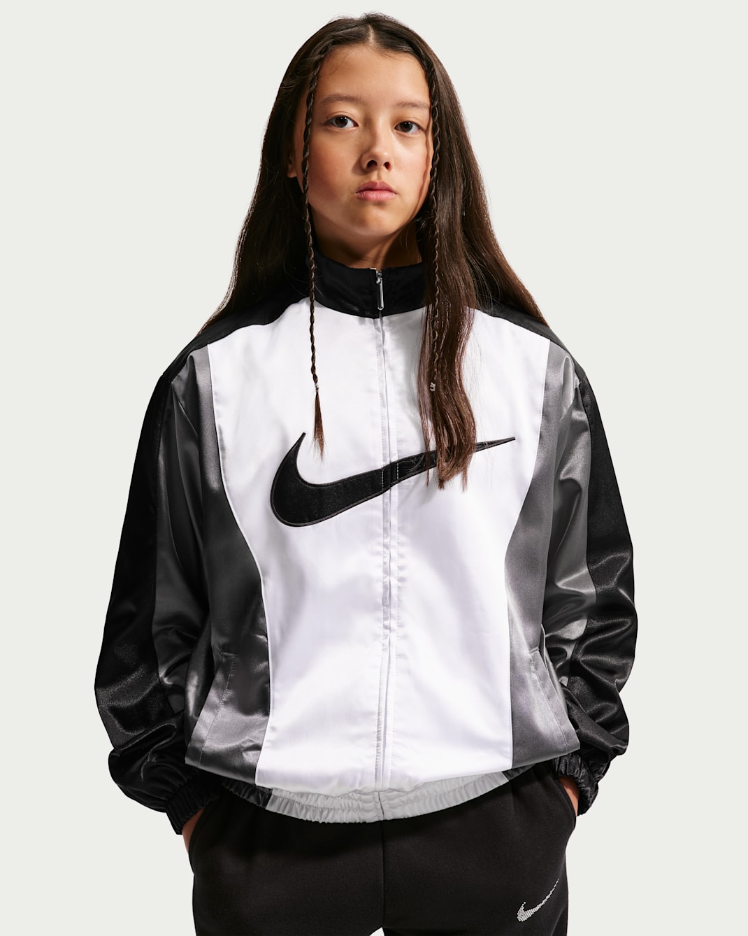Nike Sportswear Older Kids' (Girls') Jacket - White/Smoke Grey/Black/Black