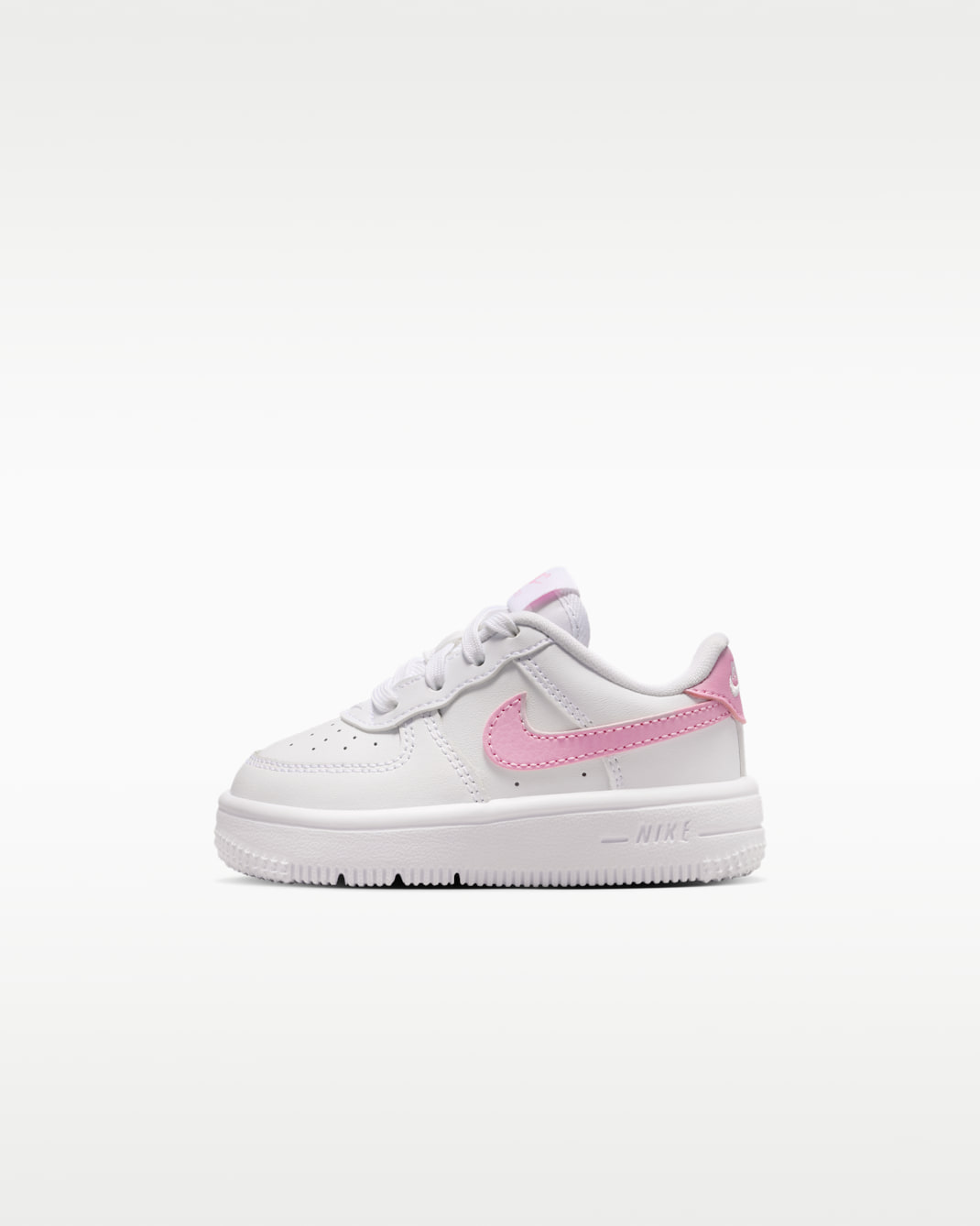 Nike Force 1 Low Baby/Toddler Shoes - White/White/Pink Rise