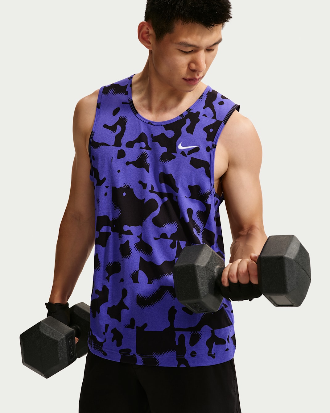 Nike Hyverse Men's Dri-FIT Training Tank Top - Persian Violet/Black/White