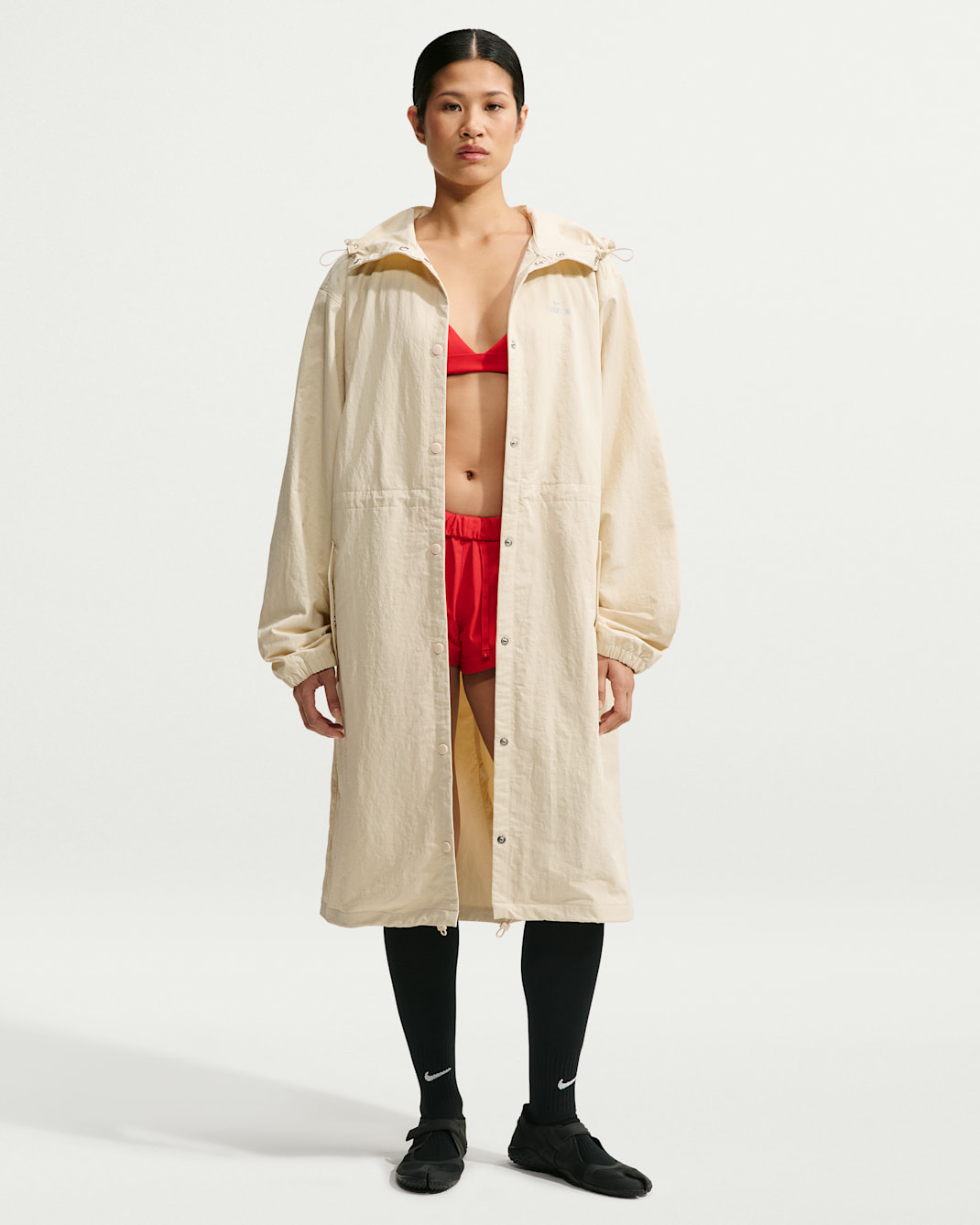 NikeSKIMS Crunchy Nylon Women's Hooded Parka - NSKM Parchment
