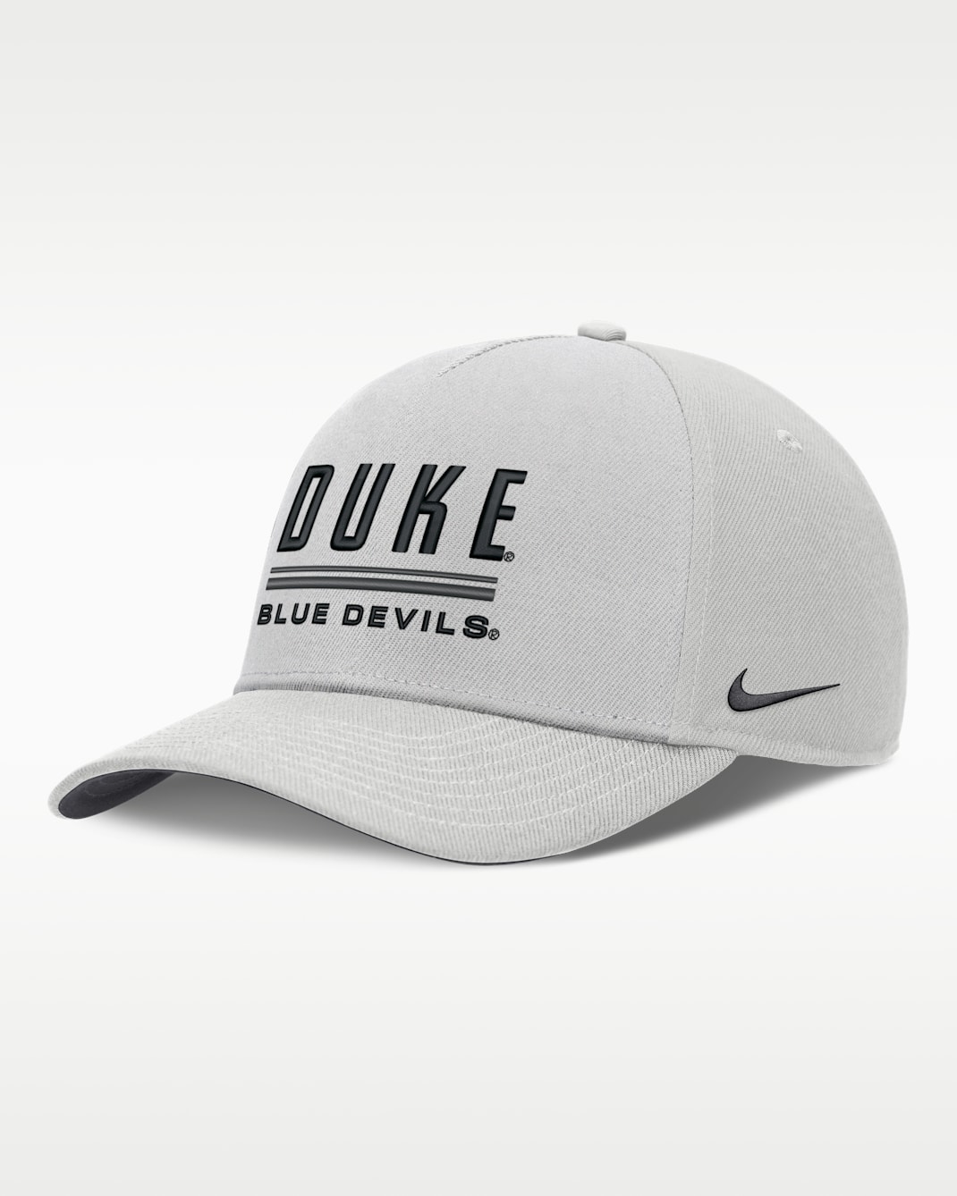 Gorra universitaria Nike Dri-FIT ajustable para hombre Duke Sideline Practice Rise - Gris