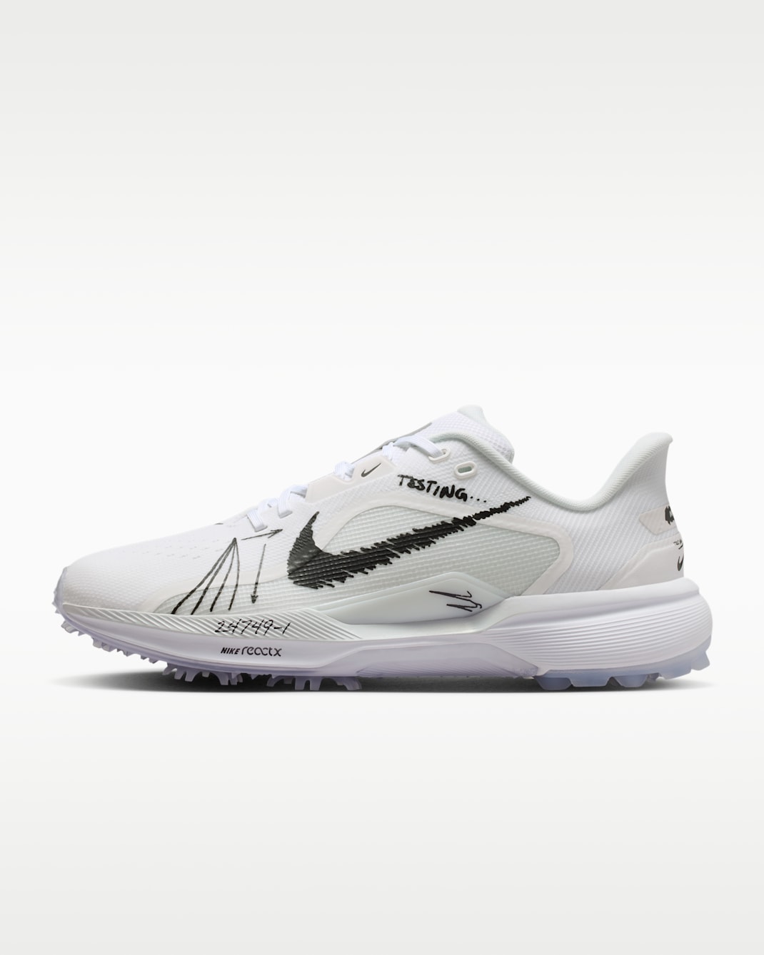 Nike Pegasus 1 Men's Golf Shoes - White/Summit White/Metallic Silver/Black