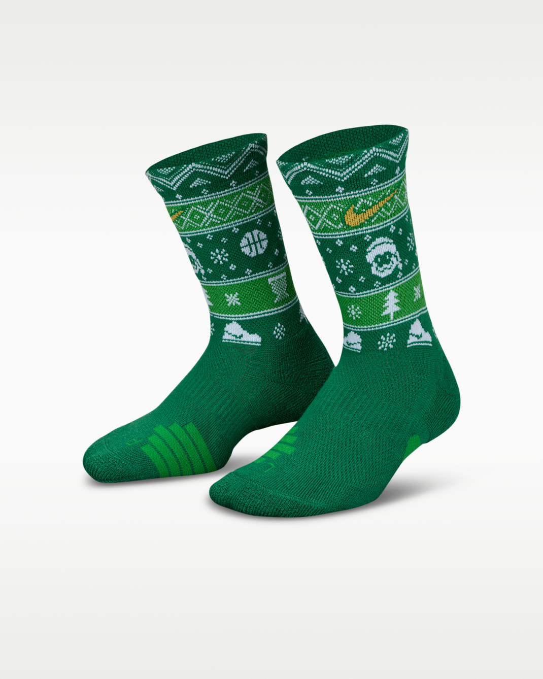 Nike Little Kids' Dri-FIT Holiday Elite Crew Socks - Green