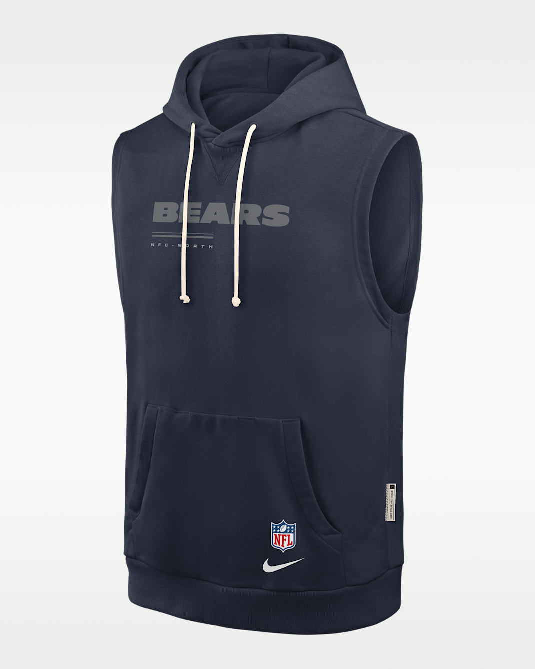 Sudadera con gorro sin cierre sin mangas Nike Dri-FIT de la NFL para hombre Chicago Bears Sideline - Marino