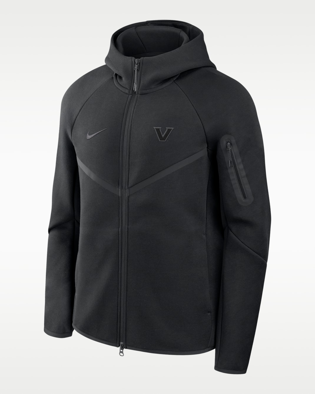 Sudadera con gorro de básquetbol Nike de tejido Fleece de cierre completo para hombre Vanderbilt Commodores Tech - Negro