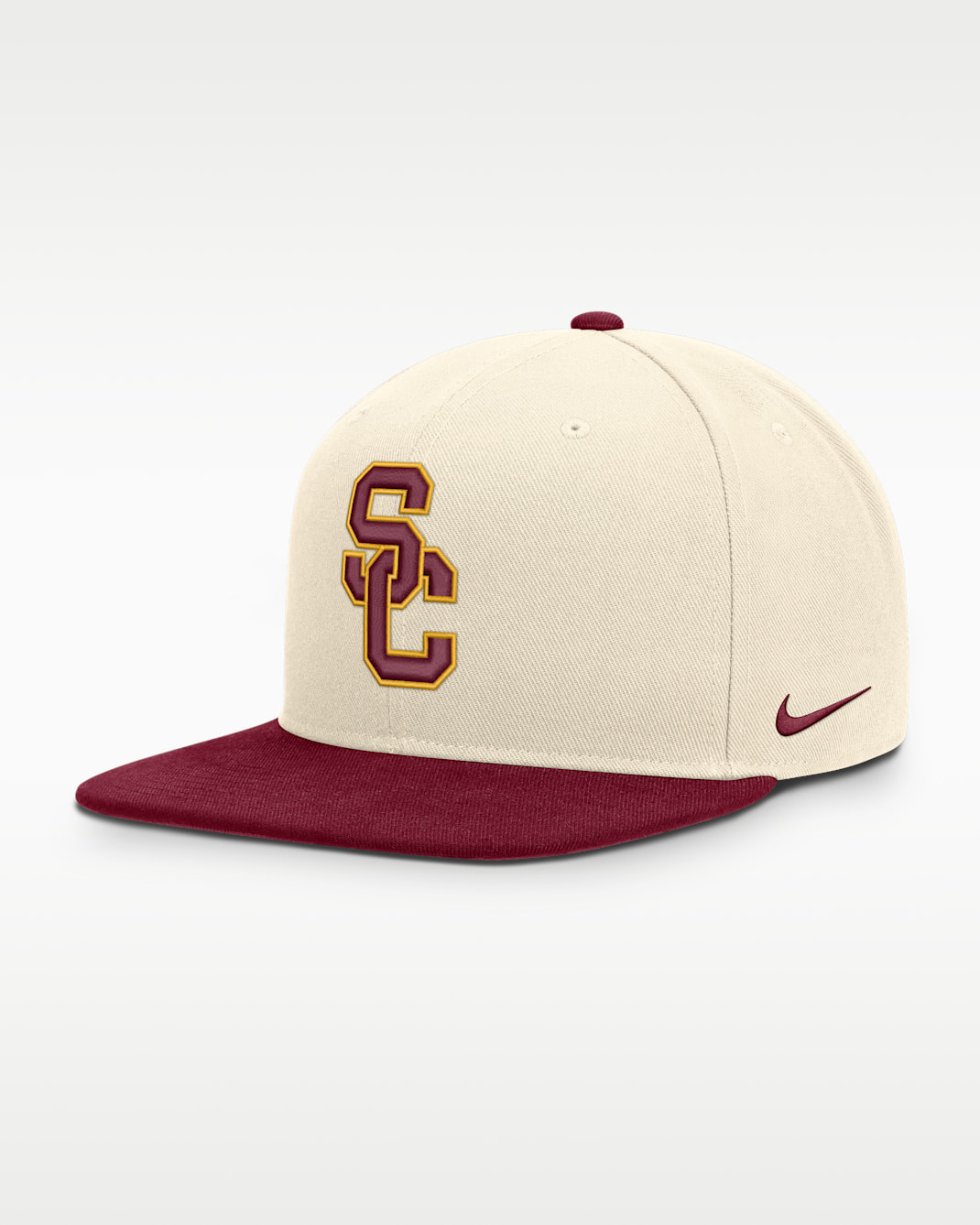 Gorra universitaria Nike Dri-FIT ajustable para hombre USC Campus Prep - Natural/Carmesí team
