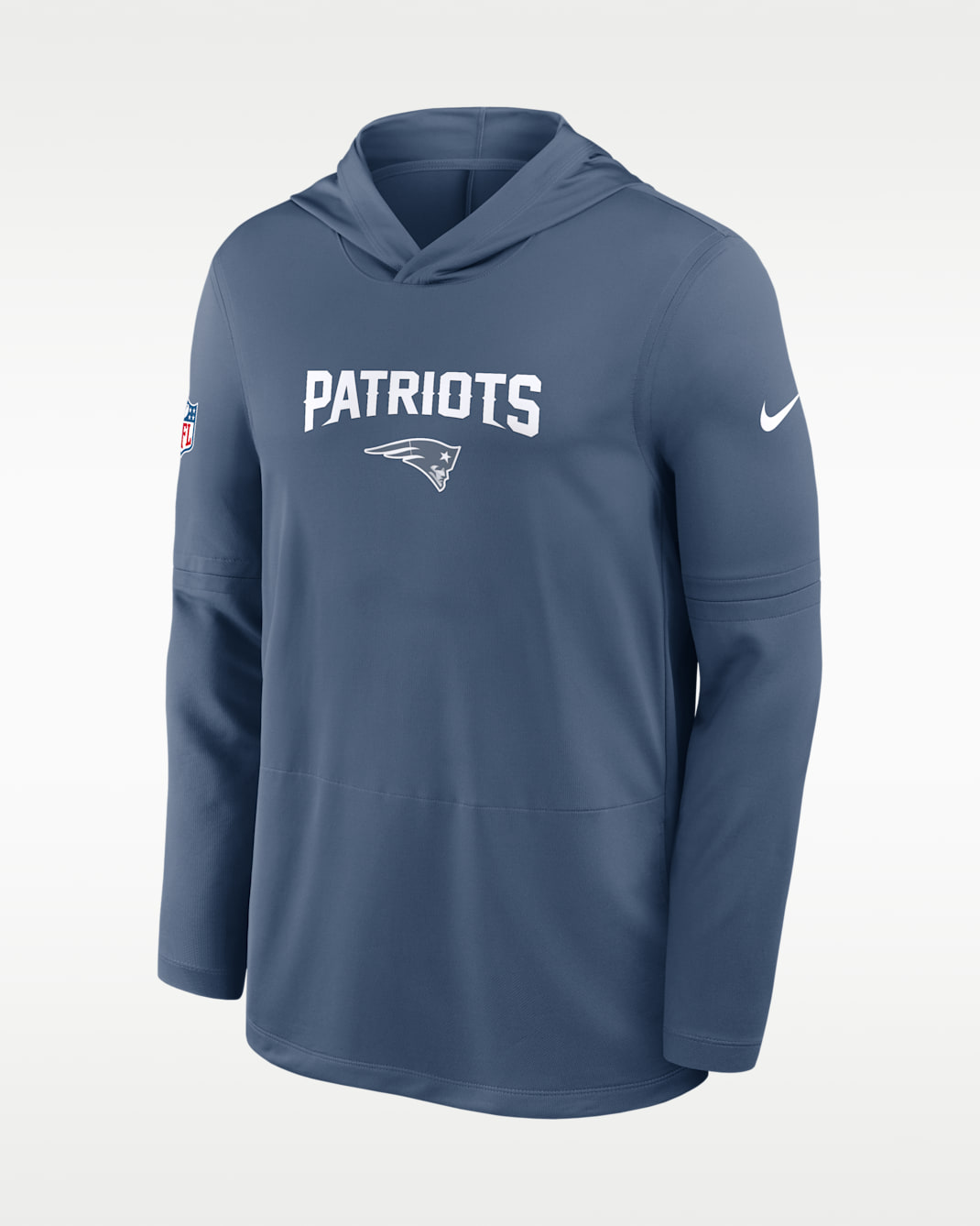 New England Patriots Rivalries Collection Sideline Men's Nike Dri-FIT NFL Long-Sleeve Hooded Top - Blue