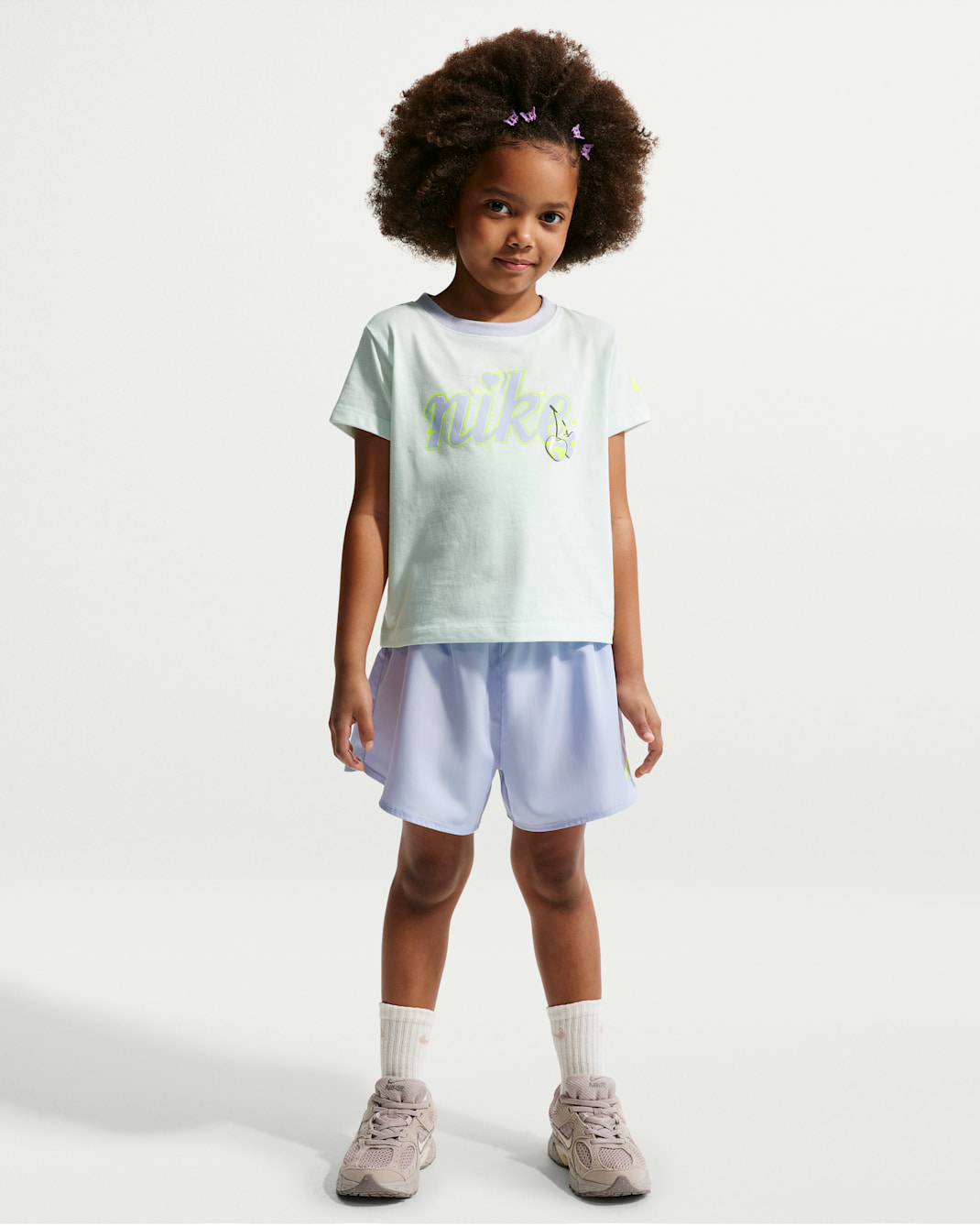 Nike Little Kids' Dri-FIT T-Shirt and Crossover Shorts Set - Ghost