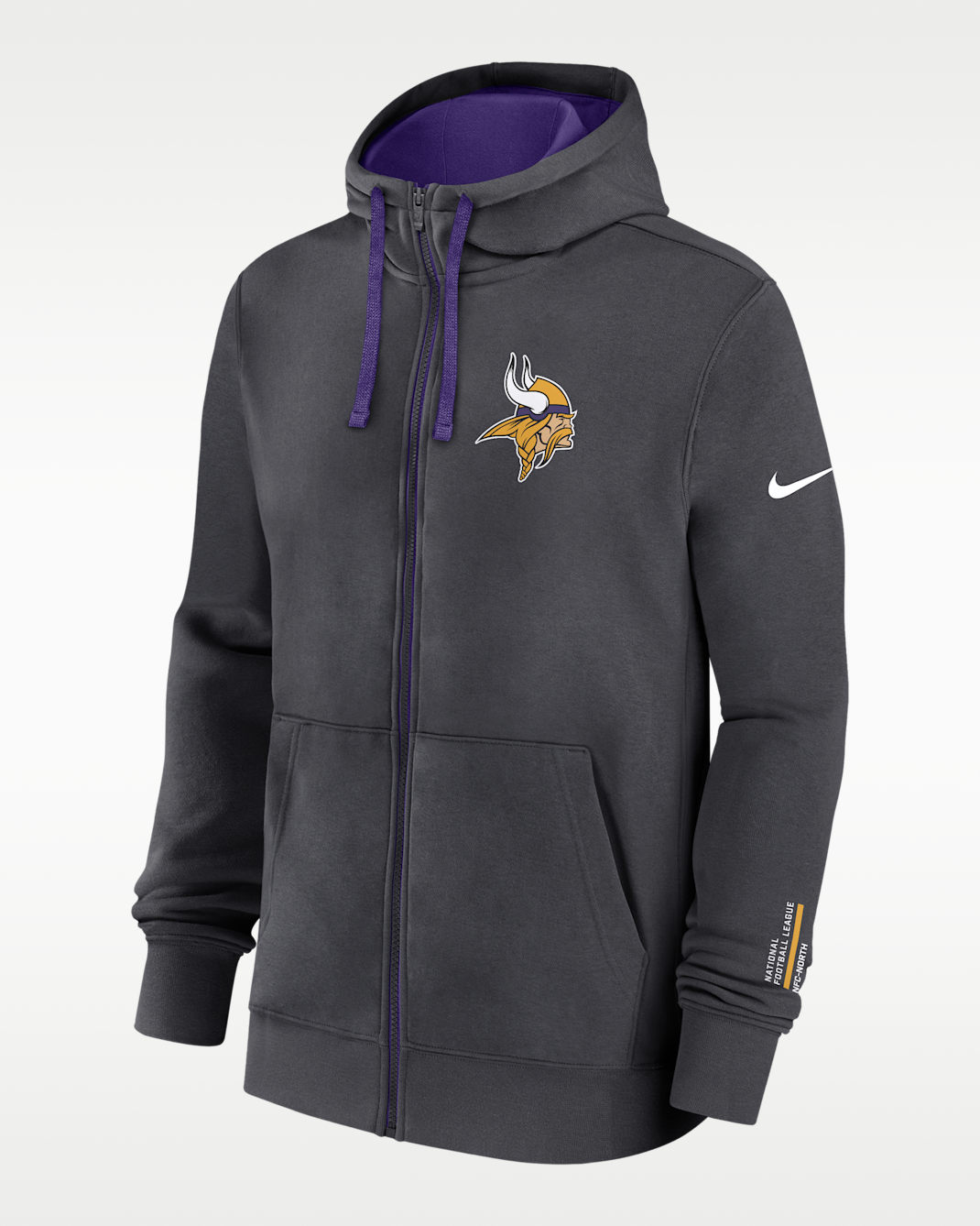 Minnesota Vikings Playbook Page Club Men's Nike NFL Full-Zip Hoodie - Anthracite