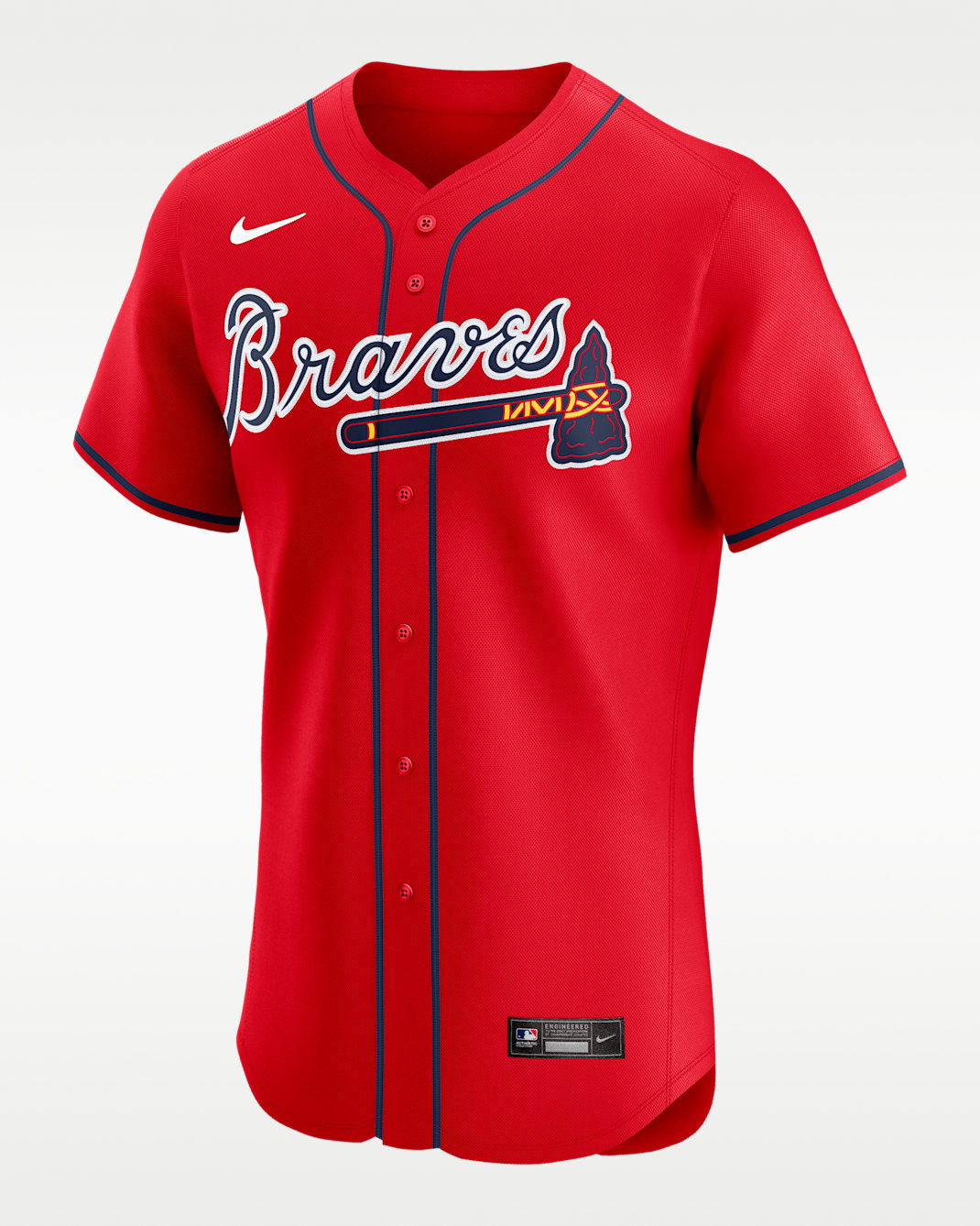 Jersey Nike Dri-FIT ADV de la MLB Elite para hombre Ronald Acuña Jr. Atlanta Braves - Rojo