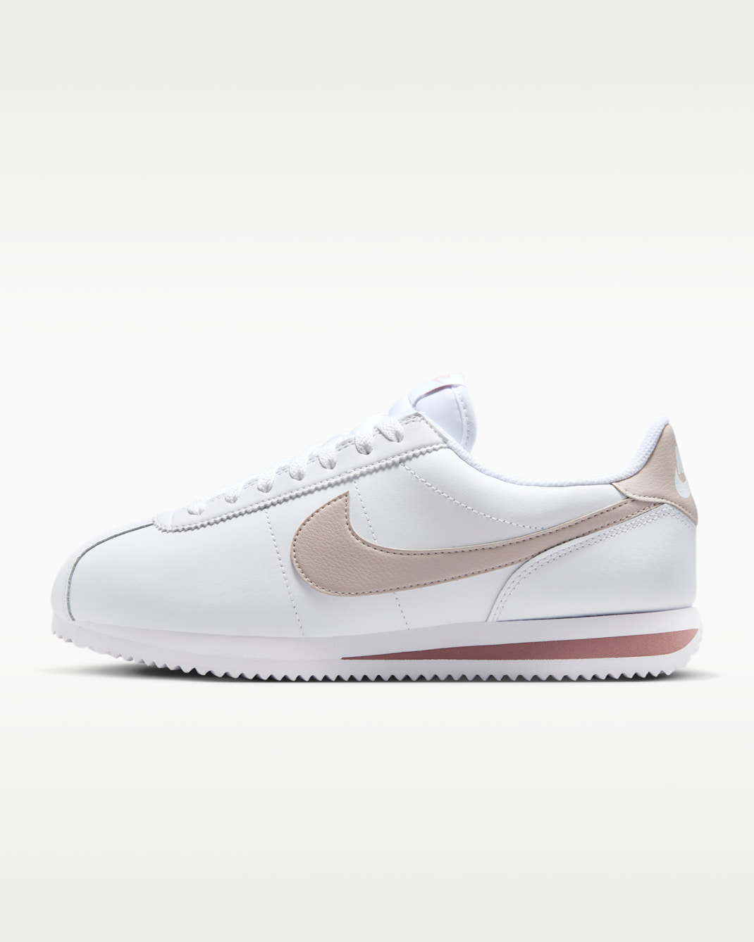 Nike Cortez 皮革女鞋 - 白色/Smokey Mauve/黑色/Platinum Violet