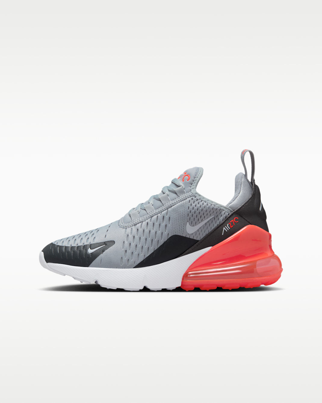 Tenis para niños grandes Nike Air Max 270 - Gris lobo/Antracita/Carmesí brillante/Blanco