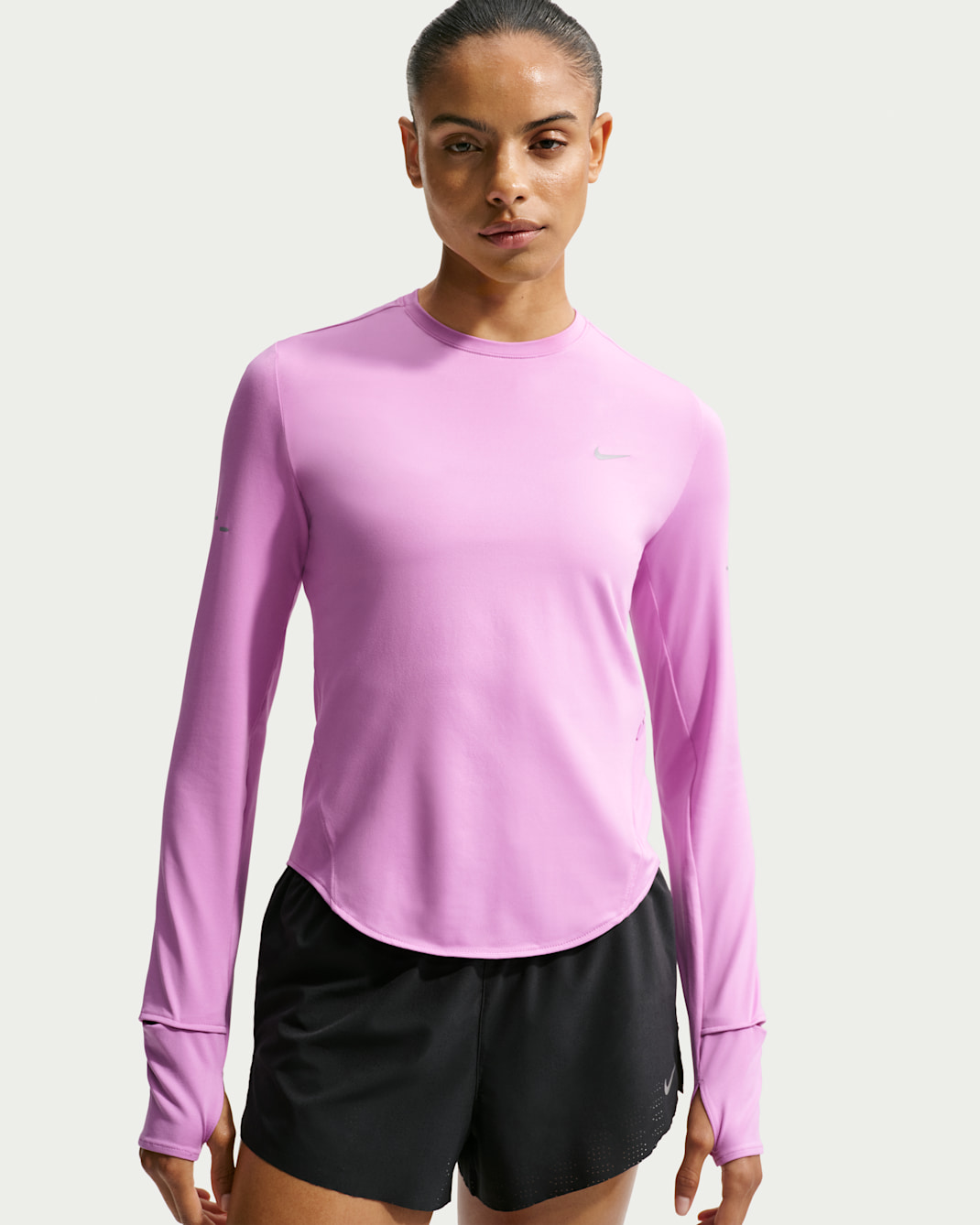 Nike Swift Women's Dri-FIT UV Long-Sleeve Crew-Neck Running Top - Light Magenta