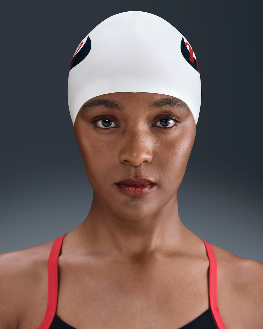 Nike Swim Silicone Cap - White/Black/Red/Black