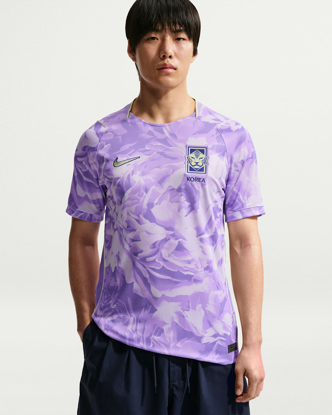 Maglia da calcio replica Nike Dri-FIT Corea 2026 Stadium da uomo – Away - Space Purple/Amethyst Tint/Global Blue/Light Liquid Lime