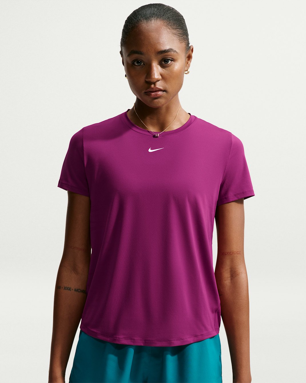 Nike One Classic Women's Dri-FIT Short-Sleeve Top - True Berry/White