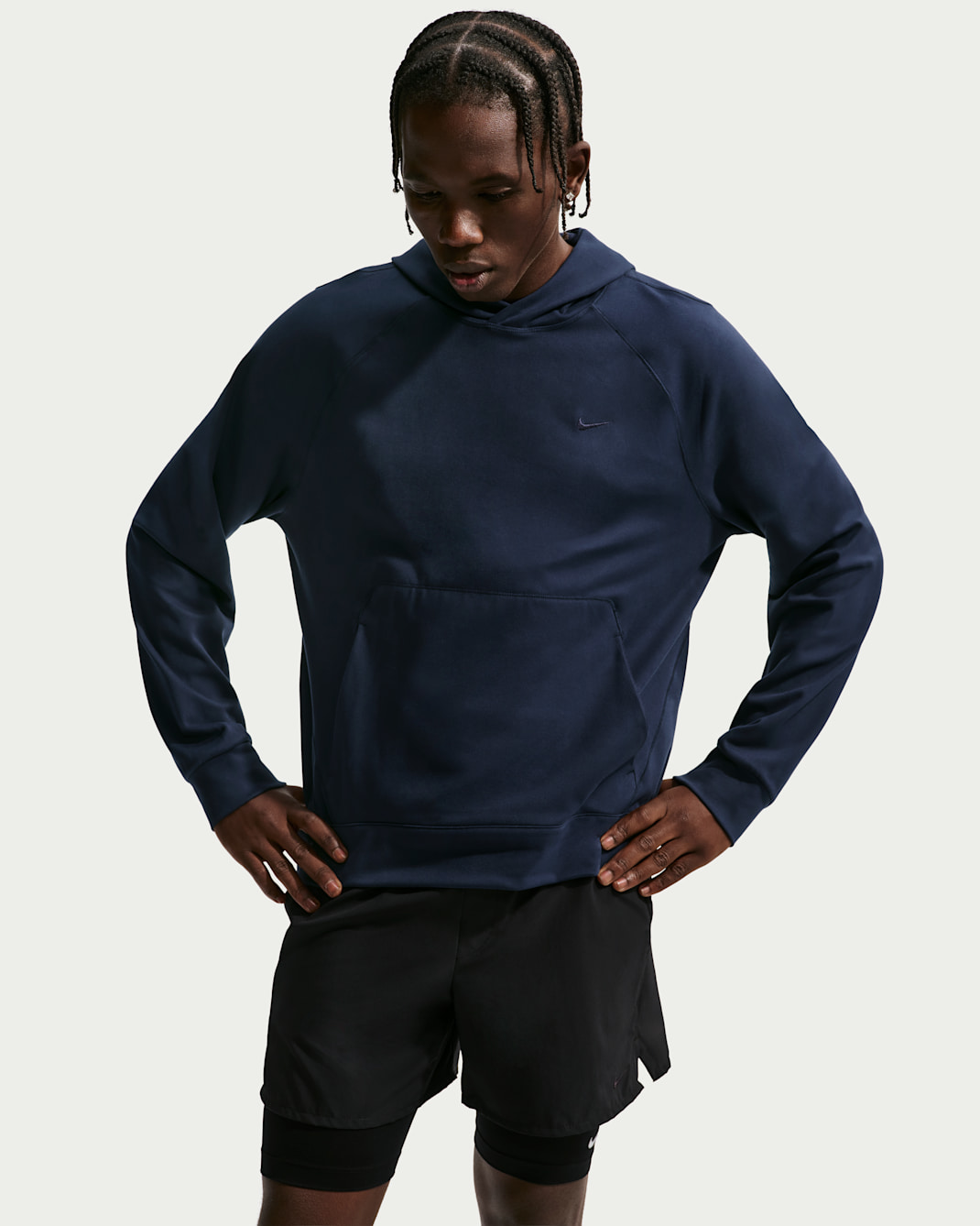 Nike Primary NanoKnit Men's Dri-FIT UV Protection Pullover Performance Hoodie - Obsidian/Obsidian