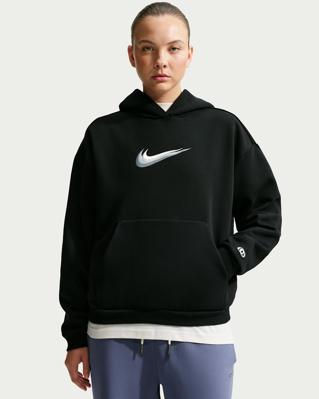 Caitlin Clark Standard Issue Women's Dri-FIT Pullover Basketball Hoodie - Black/Pale Ivory/Sail