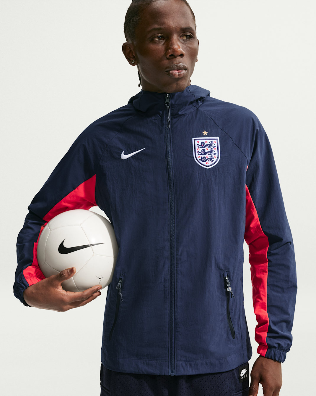 England AWF Men's Nike Football Woven Jacket - Obsidian/Speed Red/White