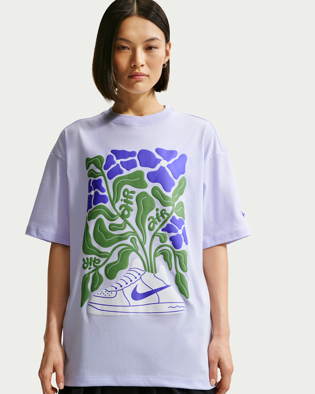 ナイキ スポーツウェア エア フォース 1 ウィメンズ オーバーサイズド ショートスリーブ Tシャツ - ペーレストパープル