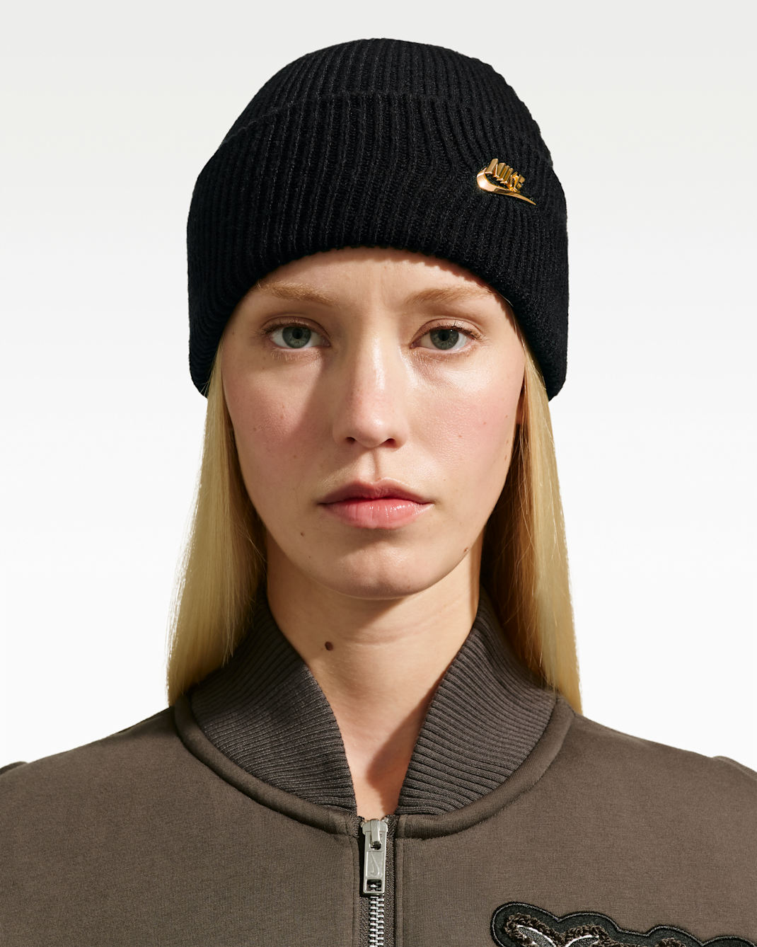 Nike Peak Tall-Cuff Metal Futura Beanie - Black/Metallic Gold