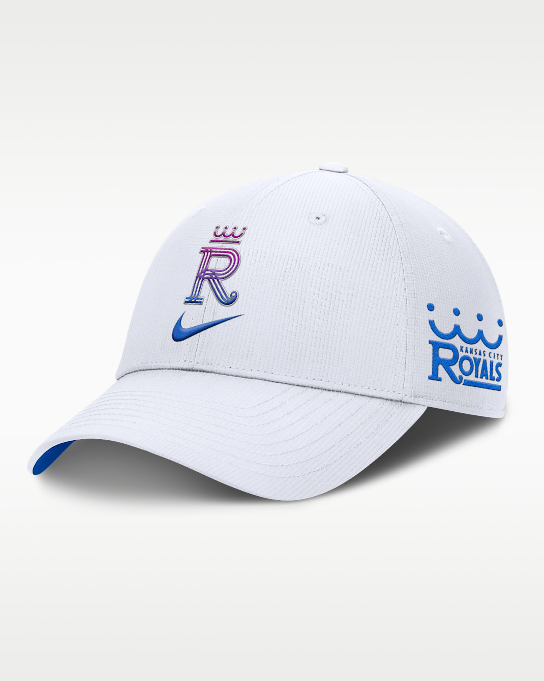 Gorra Nike Dri-FIT de la MLB ajustable para hombre Kansas City Royals City Connect Club - Blanco