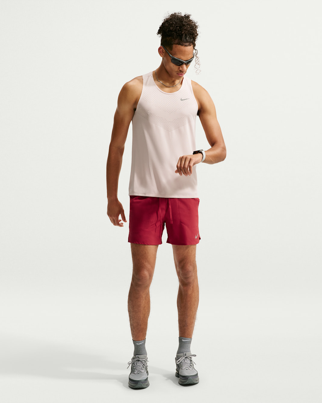 Nike Stride Men's Dri-FIT 13cm (approx.) Brief-Lined Running Shorts - Tough Red/Reflective Silver